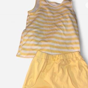 The Children's Place Yellow & White Striped Tank and Yellow Shorts Set